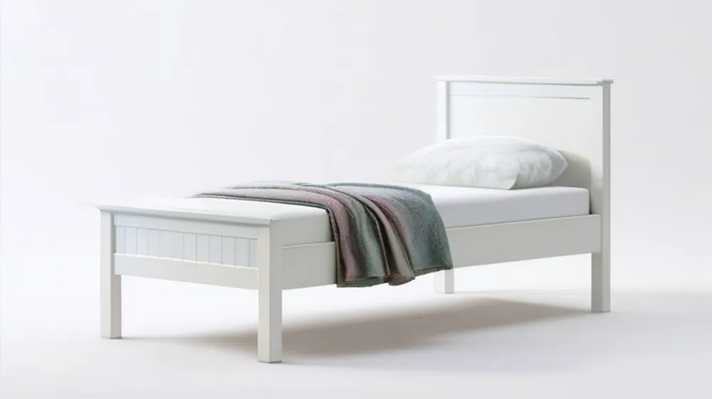 Biała rama z litego drewna sosnowego 90 x 200 cm
