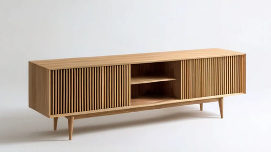 Szafka RTV z forniru dębowego, naturalny dąb, 180 x 40 x 55 cm