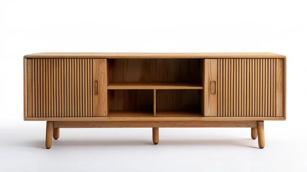 Szafka RTV z forniru dębowego, naturalny dąb, 180 x 40 x 60 cm